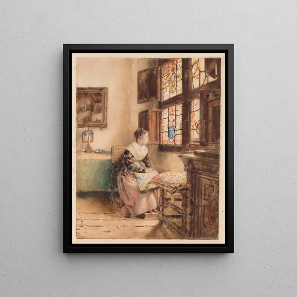 Waiting - Henri de Braekeleer — framed artwork on a wall