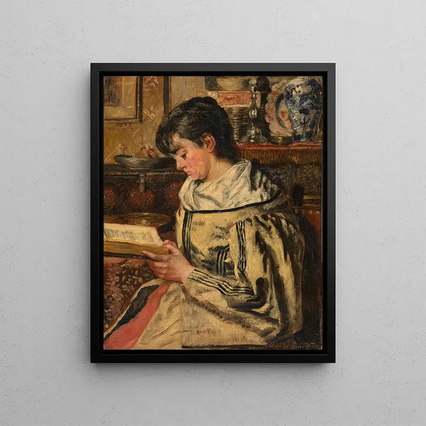 Woman reading - Henri de Braekeleer — framed artwork on a wall