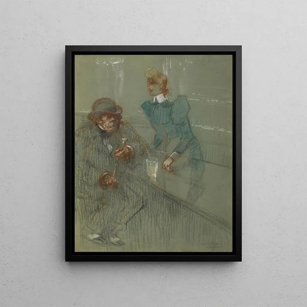 Barmaid - Henri de Toulouse-Lautrec — framed artwork on a wall