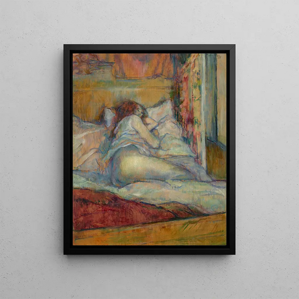 The Bed - Henri de Toulouse-Lautrec — framed artwork on a wall