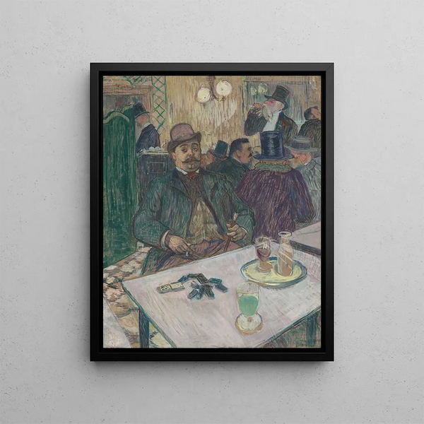 Monsieur Boileau at the café - Henri de Toulouse-Lautrec — framed artwork on a wall