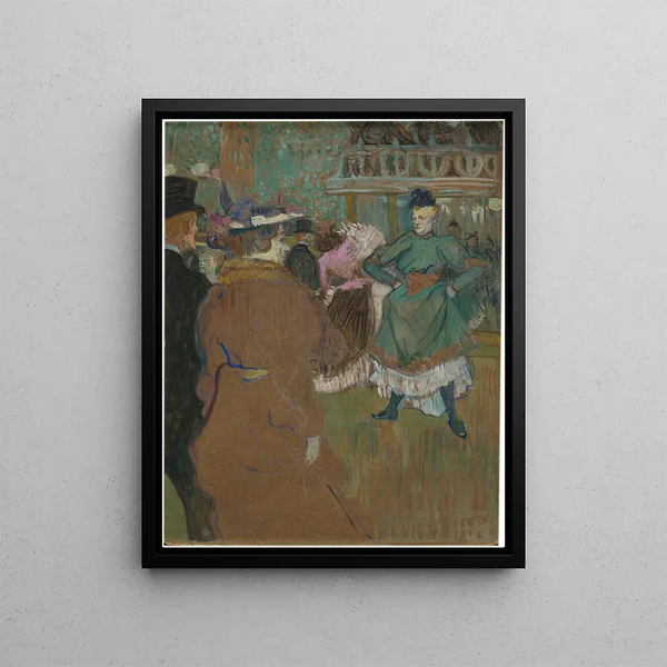 Quadrille at the Moulin Rouge - Henri de Toulouse-Lautrec — framed artwork on a wall