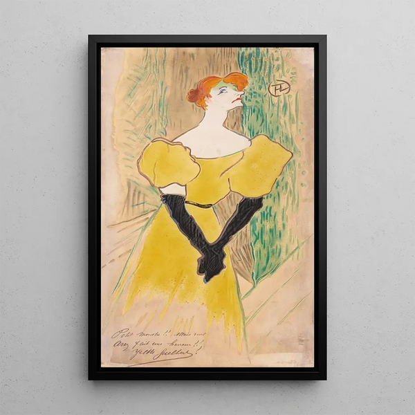 Yvette Guilbert - Henri de Toulouse-Lautrec — framed artwork on a wall