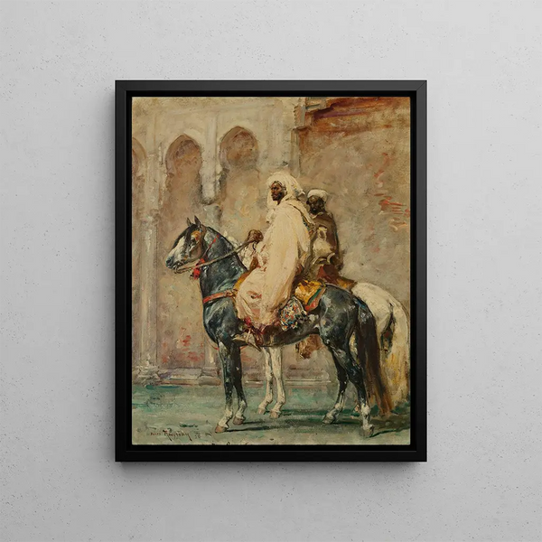 Arab Cavaliers - Henri Émilien Rousseau — framed artwork on a wall