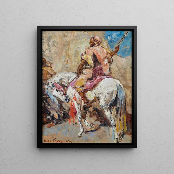 White Horse - Henri Émilien Rousseau — framed artwork on a wall