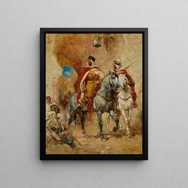 Knights in front of the citadel - Henri Émilien Rousseau — framed artwork on a wall