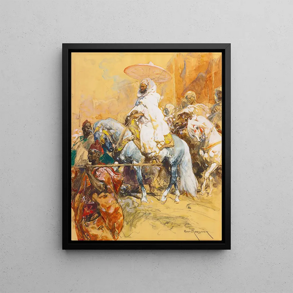 Chef ou le Caïd El Ayadi - Henri Émilien Rousseau — framed artwork on a wall