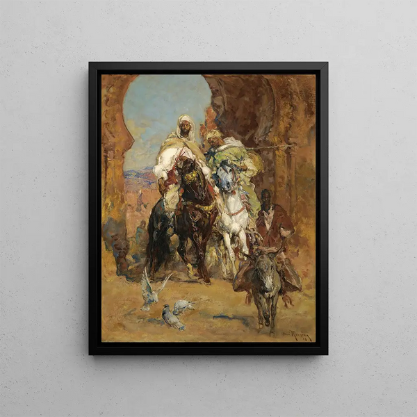 The Return of the Warriors - Henri Émilien Rousseau — framed artwork on a wall