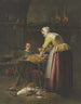 Woman and child in the kitchen with carrots and poultry - Henricus Franciscus Wiertz — artwork view