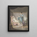 Classic representation of a standing man with a woman on a lounge chair - Henricus Franciscus Wiertz — framed artwork on a wall