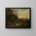 Mountain landscape with shepherds - Henricus Josephus Antonissen — framed artwork on a wall