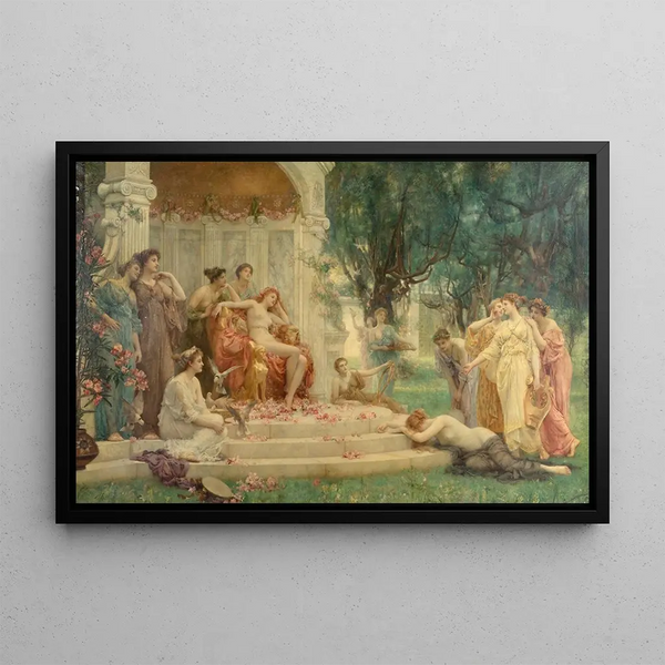 Psyche before the throne of Venus - Henrietta Rae — framed artwork on a wall