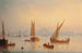 Ships on the Bosphorus, Hagia Sophia Mosque in the distance - Henriette Gudin — artwork view
