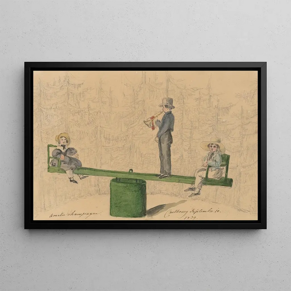 Fils Viktor playing in the park at Rusovce - Henriette Odescalchi — framed artwork on a wall