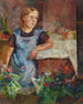 D'un florist with a girl looking out the window - Henrik Nielsen — artwork view