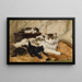 a mother and her kittens - Henriette Ronner-Knip — framed artwork on a wall