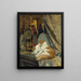 a cat and her kitten with a support clock - Henriette Ronner-Knip — framed artwork on a wall