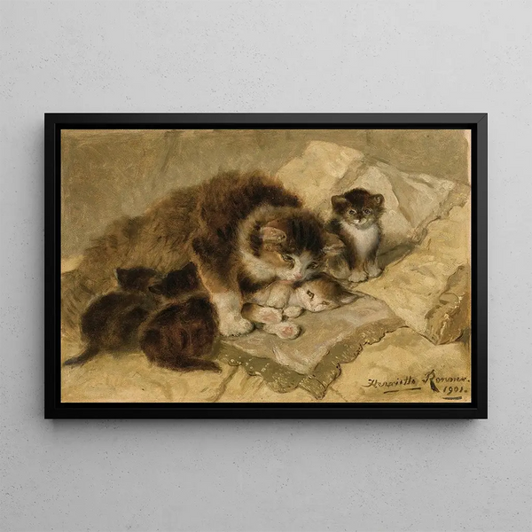 Mother’s Pride Painting - Henriette Ronner-Knip — framed artwork on a wall