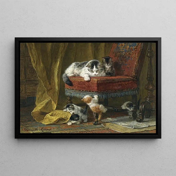 Pride of Motherhood (Case Conflict) - Henriette Ronner-Knip — framed artwork on a wall