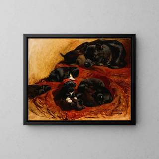 La Mère fière - Henriette Ronner-Knip — framed artwork on a wall