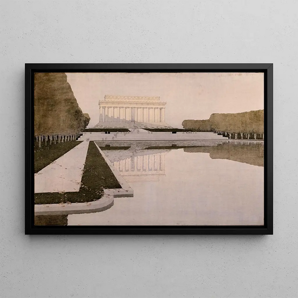 Memorial Lincoln Painting - Henry Bacon — framed artwork on a wall