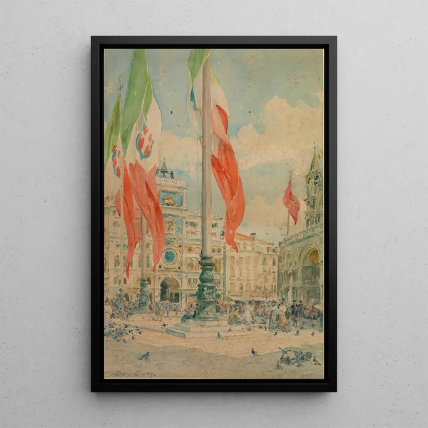 Piazza San Marco - Henry Bacon — framed artwork on a wall