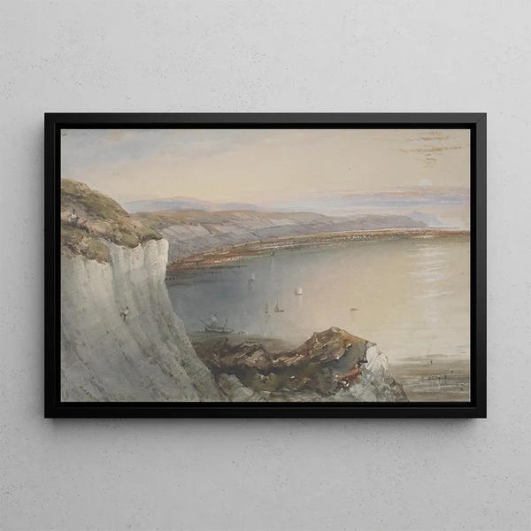 Cliffs of Speeton, Filey, Yorkshire - Henry Barlow Carter — framed artwork on a wall