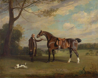 The Stableman of the Earl of Shrewsbury Holding a Hunting Horse - Henry Bernard Chalon — artwork view