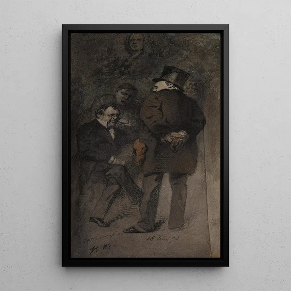 A Conversation - Henry Bonaventure Monnier — framed artwork on a wall