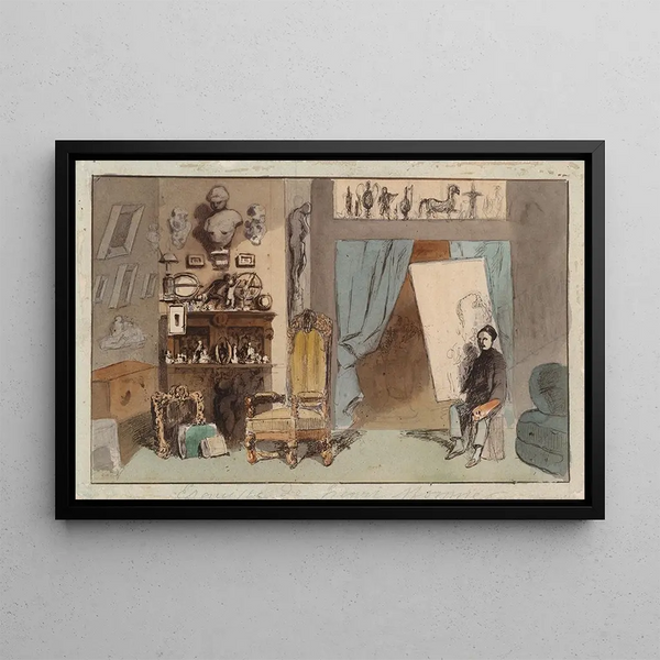 L'atelier du peintre - Henry Bonaventure Monnier — framed artwork on a wall