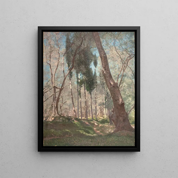 Olive Trees in Menton - Henry Brokman — framed artwork on a wall
