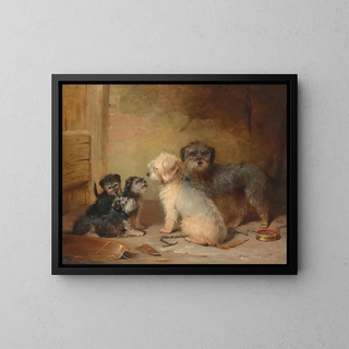 The Dandie Dinmont Family - Henry Calvert — framed artwork on a wall