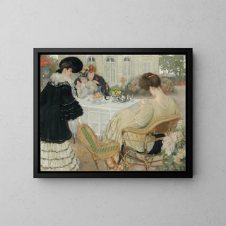 Ladies Having Tea - Henry Caro-Delvaille — framed artwork on a wall