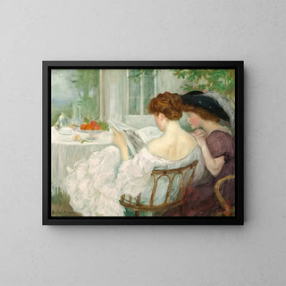 Women Reading - Henry Caro-Delvaille — framed artwork on a wall
