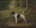 Paddock Paprika, a terrier in a landscape - Henry Crowther — artwork view