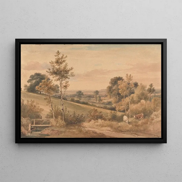 Little Bushey Hertfordshire - Henry Edridge — framed artwork on a wall