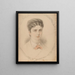 Portrait of a Lady with a Red Bow Tie - Henry Edward Doyle — framed artwork on a wall