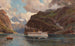 Landscape painting of a fjord with passenger ship - Henry Enfield — artwork view
