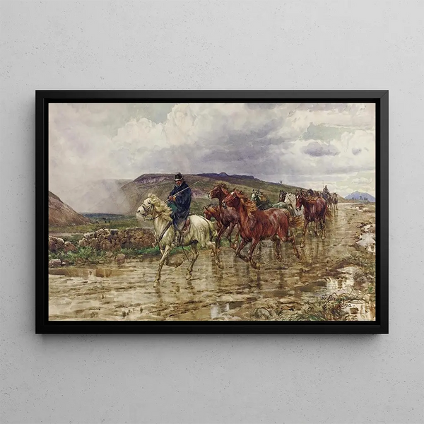 Ramener les chevaux - Henry Enrico Coleman — framed artwork on a wall