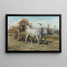 Bœufs transportant du foin - Henry Enrico Coleman — framed artwork on a wall
