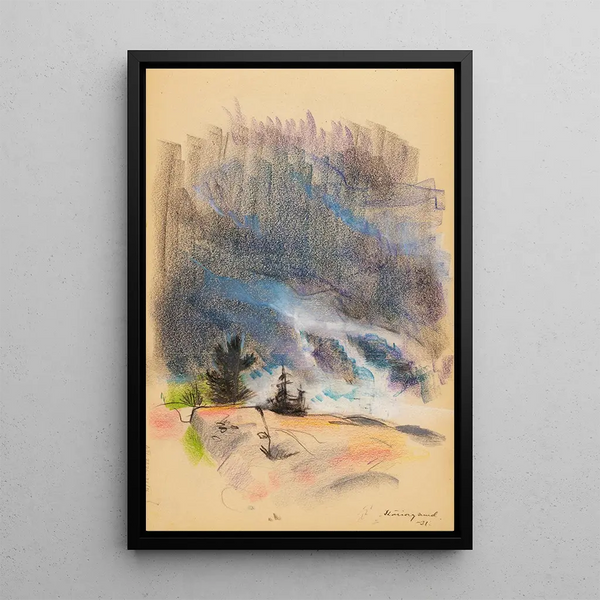 Landscape Painting Kringsund - Henry Ericsson — framed artwork on a wall