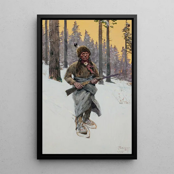 A Moment of Suspense - Henry Farny — framed artwork on a wall