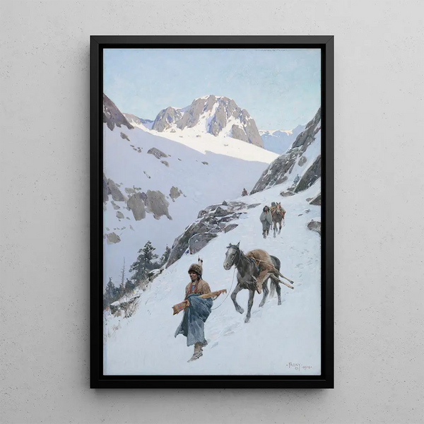 A successful hunt - Henry Farny — framed artwork on a wall