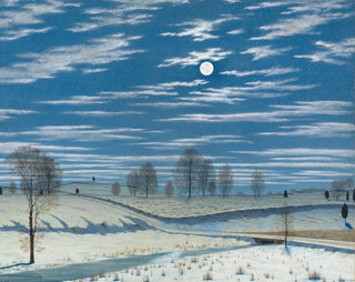 Winter scene in moonlight - Henry Farrer — artwork view