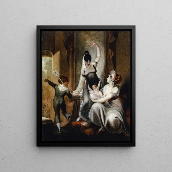 A mother with her family in the countryside - Henry Fuseli — framed artwork on a wall
