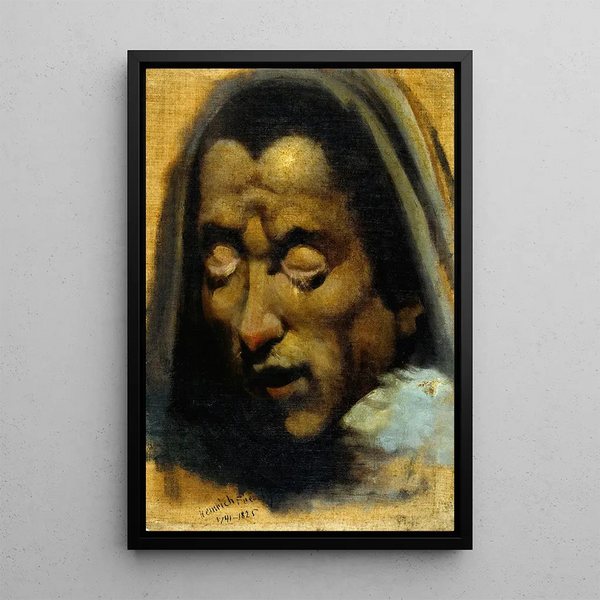 Head of a Damned Soul from Dante's Hell by Henry Fuseli — framed artwork on a wall