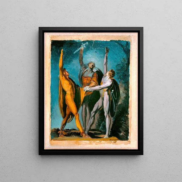 Sketch for the oath on the female figure Rütli on the back - Henry Fuseli — framed artwork on a wall