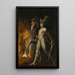 The meeting of Sir Hon de Bordeaux and Scherasmin in the Lebanon cave by Oberon of Wieland - Henry Fuseli — framed artwork on a wall