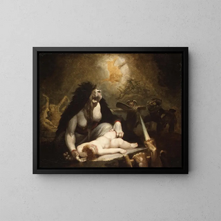 The Night Witch visiting the witches of Lapland - Henry Fuseli — framed artwork on a wall