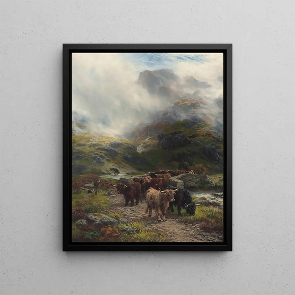 Les Highlanders se dirigent vers le sud - Henry Garland — framed artwork on a wall
